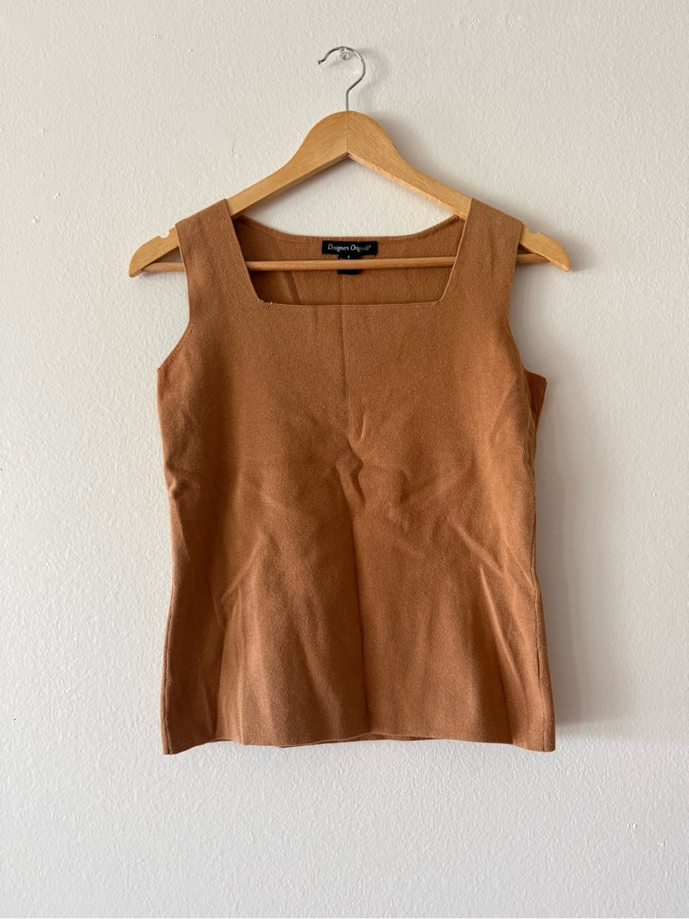 Designers Originals Square Neck Knit Tank - Rust Brown